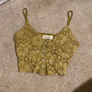 cute yellow cropped tank